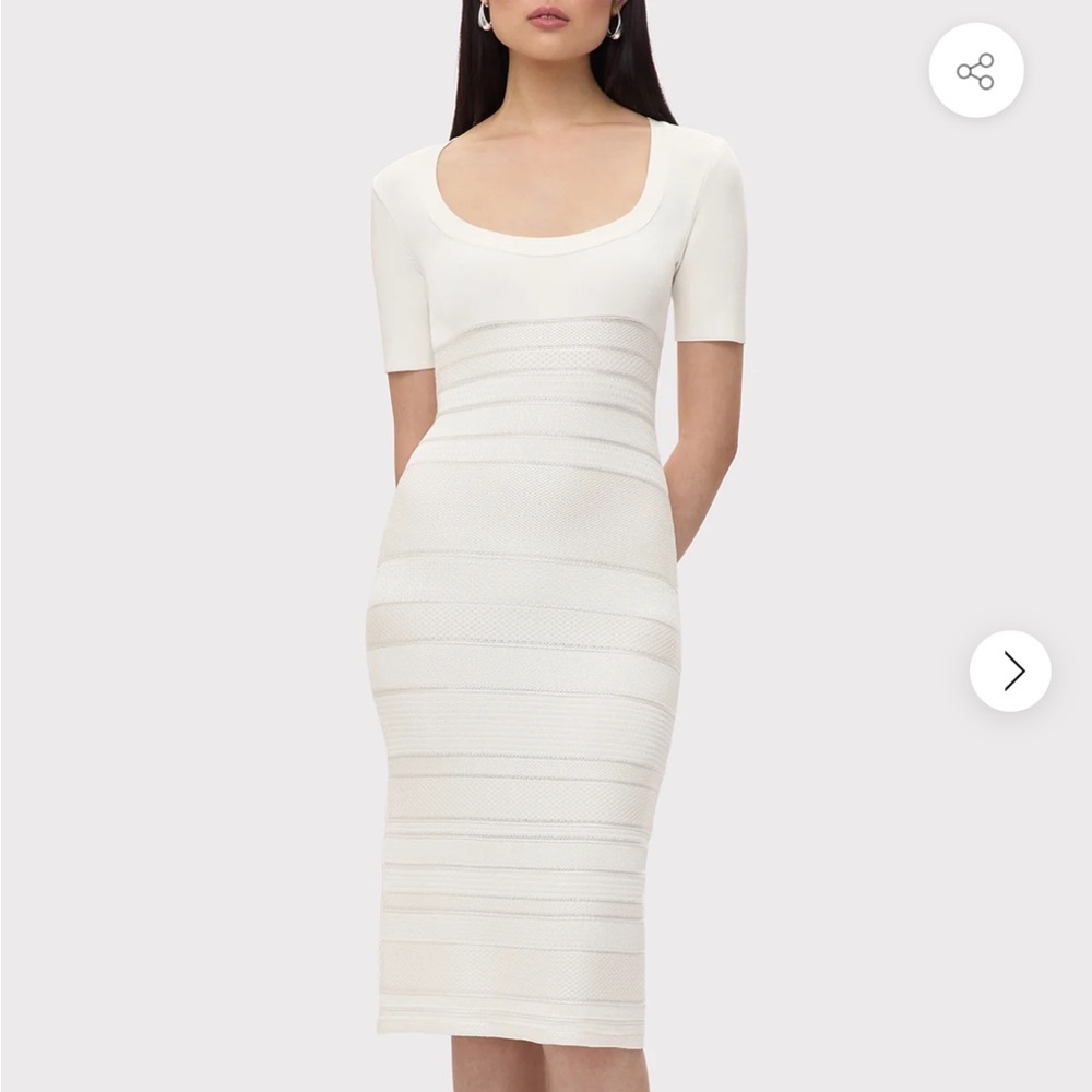 HERVE LÉGER: THE MARIANNE DRESS - White/Off-White Bodycon NWT